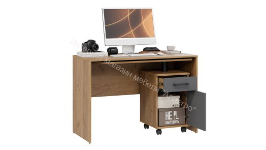 Стол трансформер Тип 1 «Норман» Дуб Крафт золотой, Графит Серый