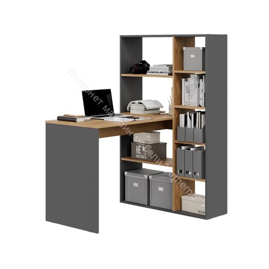 Стол письменный тип 16 Графит Серый/Дуб Крафт Золотой