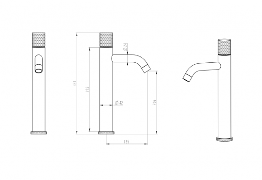 Смеситель с ручкой Linea Boheme Stick 122 схема 8
