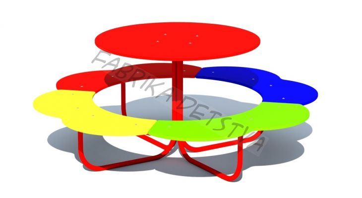 Стол со скамьей "Ромашка" мини