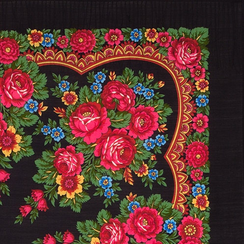 Платок павловопосадский 89*89 см Матрешка [19]