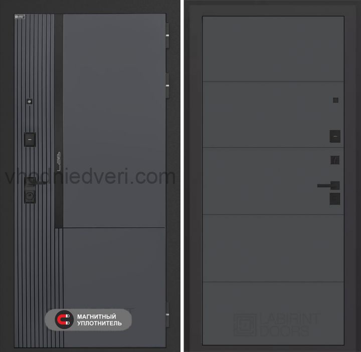 Входная дверь Лабиринт Лаб 2 Про - 13 Графит софт
