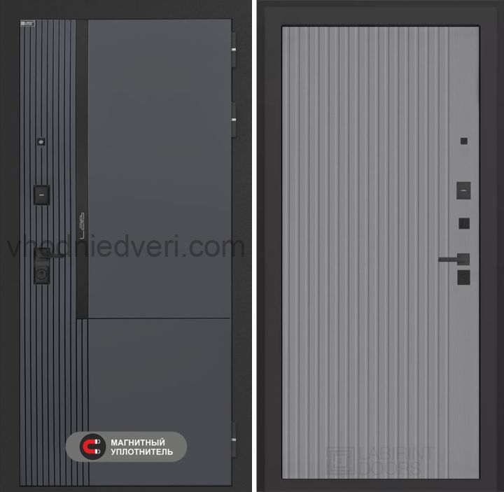 Входная дверь Лабиринт Лаб 2 Про - 29 Серый софт рельеф