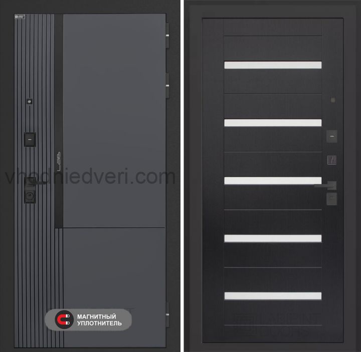 Входная дверь Лабиринт Лаб 2 Про - 01 Венге, стекло белое