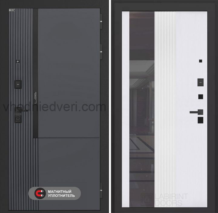 Входная дверь Лабиринт Лаб 2 Про - 32 Белый софт рельеф