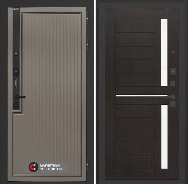 Входная дверь Лабиринт Лаб 1 Про - 02 Венге, стекло белое