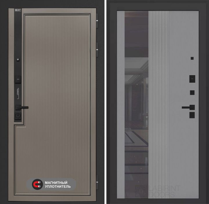 Входная дверь Лабиринт Лаб 1 Про - 32 Серый софт рельеф