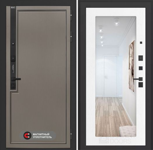 Входная дверь Лабиринт Лаб 1 Про - Зеркало 18 Белое дерево