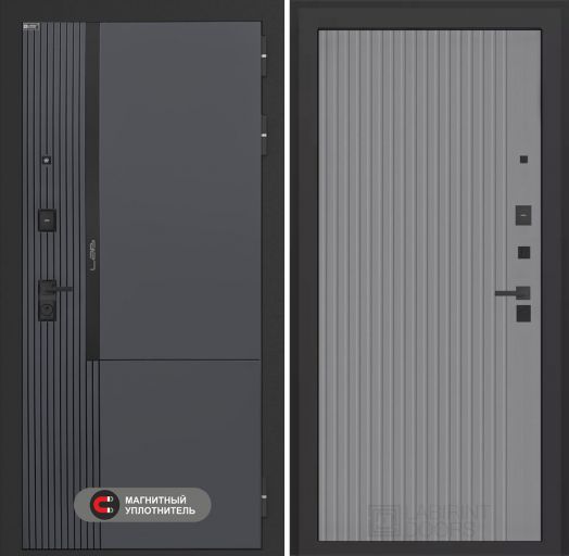 Входная дверь Лабиринт Лаб 2 Про - 29 Серый софт рельеф