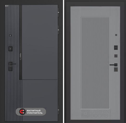 Входная дверь Лабиринт Лаб 2 Про - 30 Серый софт рельеф