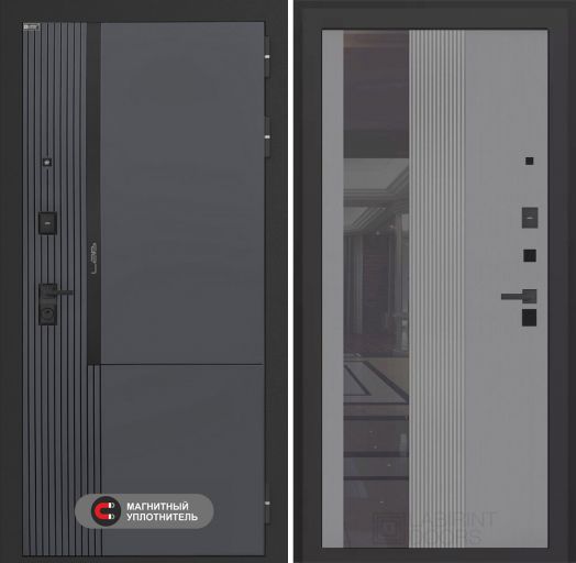 Входная дверь Лабиринт Лаб 2 Про - 32 Серый софт рельеф