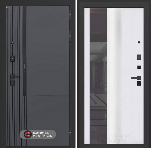 Входная дверь Лабиринт Лаб 2 Про - 32 Белый софт рельеф