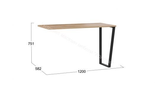 Шкаф комбинированный (366) со столом «Порто» Исп.2 - СМ-393.07.200 Яблоня Беллуно, Графит софт