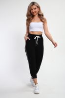 Бриджи женские с лампасами БрЖ-01 [черный,белый]