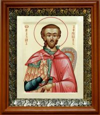 Икона Максим Антиохийский в киоте с басмой Виноградная Лоза (UV-печать)(30576)