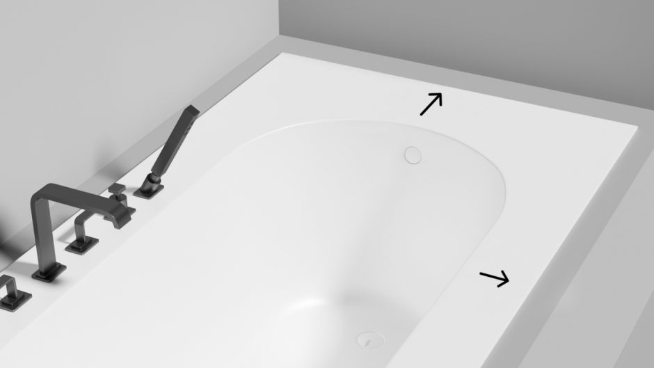 Белая встраиваемая ванна из искусственного камня Salini Ornella 180х80 102312G ФОТО