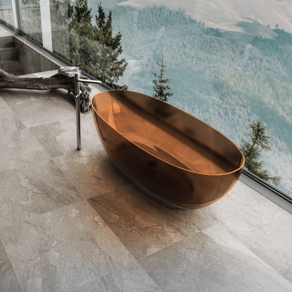 Отдельностоящая ванна Vincea Solid Surface слив-перелив в комплекте VBT-6T01B ФОТО