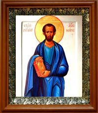 Икона Марк, апостол в киоте с басмой Виноградная Лоза (UV-печать)(30601)