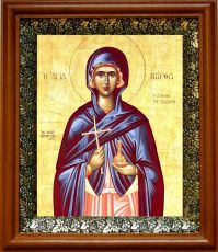 Икона Марфа Вифанская в киоте с басмой Виноградная Лоза (UV-печать)(30603)