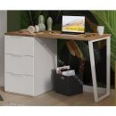 Стол письменный с тумбой универсальной «Порто» - СМ-393.15.011 Белый Жемчуг, Яблоня Беллуно, Белый софт