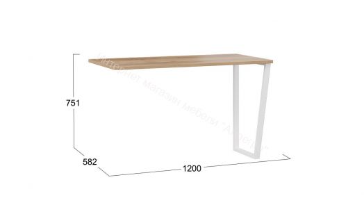 Стол письменный с тумбой универсальной «Порто» - СМ-393.15.011 Белый Жемчуг, Яблоня Беллуно, Белый софт