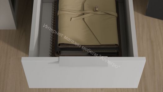 Стол письменный с тумбой универсальной «Порто» - СМ-393.15.011 Белый Жемчуг, Яблоня Беллуно, Белый софт