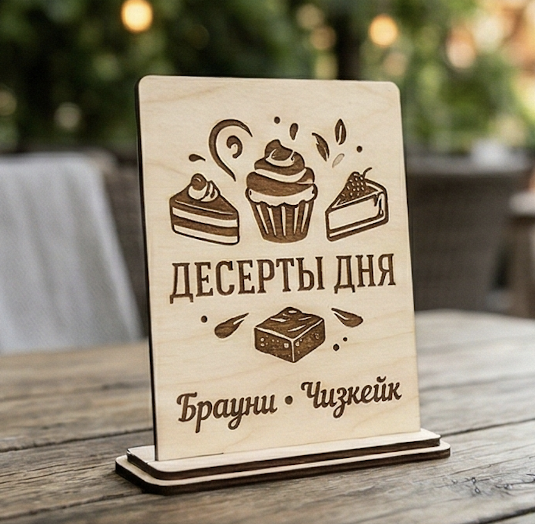 Тейбл‑тент «Десерты дня» (настольный)