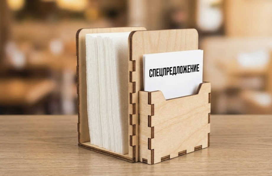 Салфетница с карманом под рекламу/акцию