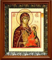 Молченская икона Божьей Матери в киоте с басмой Виноградная Лоза (UV-печать)(30642)