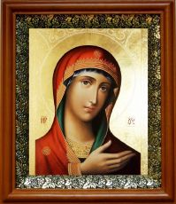 Икона Невская Скоропослушница в киоте с басмой Виноградная Лоза (UV-печать)(30647)