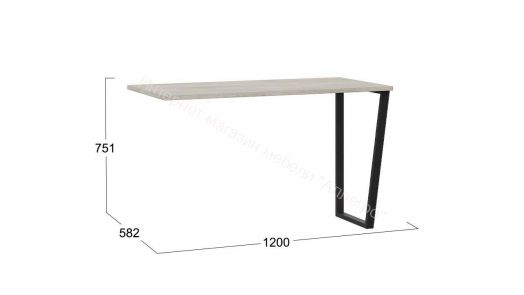 Стол письменный с тумбой универсальной «Порто» - СМ-393.15.011 Кашемир матовый, Баттл Рок, Кашемир сатин