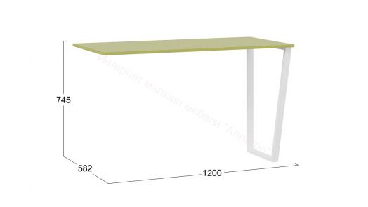 Стол письменный с тумбой универсальной «Порто» - СМ-393.15.011 Белый, Зеленый