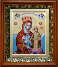 Икона Неувядаемый Цвет в киоте с басмой Виноградная Лоза (UV-печать)(30655)