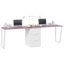 Комплект столов письменных с 1 тумбой универсальной «Порто» - СМ-393.15.013 Белый, Фиолетовый