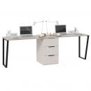 Комплект столов письменных с 1 тумбой универсальной «Порто» - СМ-393.15.013 Кашемир матовый, Баттл Рок, Кашемир сатин