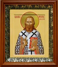Икона Никодим Белгородский в киоте с басмой Виноградная Лоза (UV-печать)(30668)