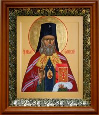 Икона Николай Японский в киоте с басмой Виноградная Лоза (UV-печать)(30686)