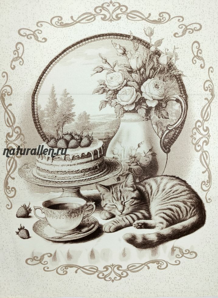 Полотенце кухонное "Котенок и тортик"