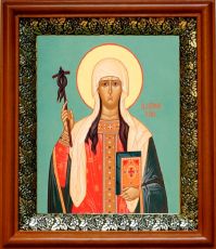 Икона Нина, равноапостольная в киоте с басмой Виноградная Лоза (UV-печать)(33128)