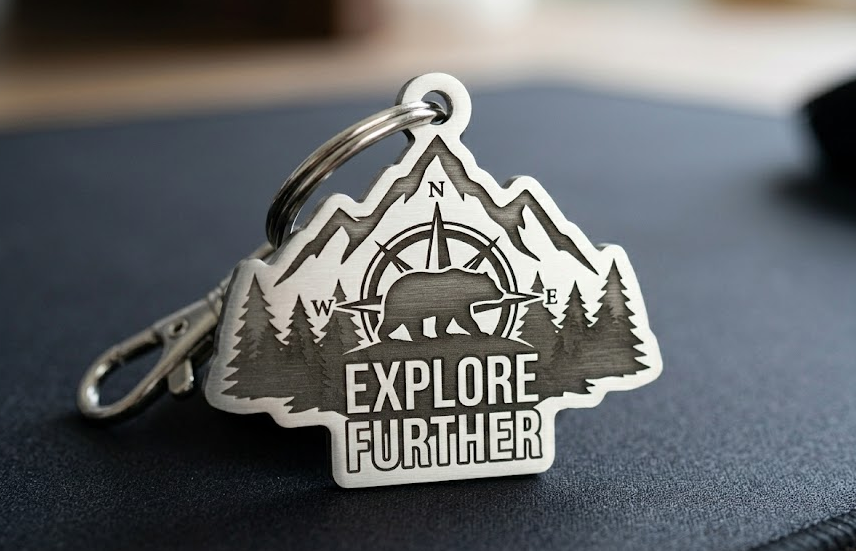 Брелок из металла с лазерной гравировкой на заказ