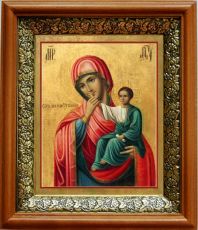 Икона Отрада и утешение в киоте с басмой Виноградная Лоза (UV-печать)(33133)