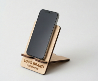 Подставка для телефона складная (дерево) с логотипом на заказ