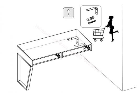 Стол письменный с ящиками «Порто» - ТД-393.15.02 Графит, Яблоня Беллуно