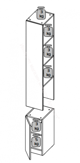 Стол письменный (366/580) со шкафом комбинированным (настольным) «Порто» - СМ-393.15.012 Яблоня Беллуно, Графит софт