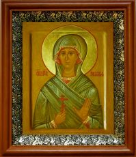 Икона Пелагея Тарсийская в киоте с басмой Виноградная Лоза (UV-печать)(30737)