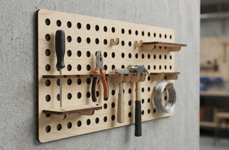 Стенд для инструментов (перфопанель) из фанеры
