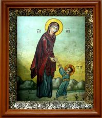 Икона Первые шаги Иисуса Христа в киоте с басмой Виноградная Лоза (UV-печать)(30738)