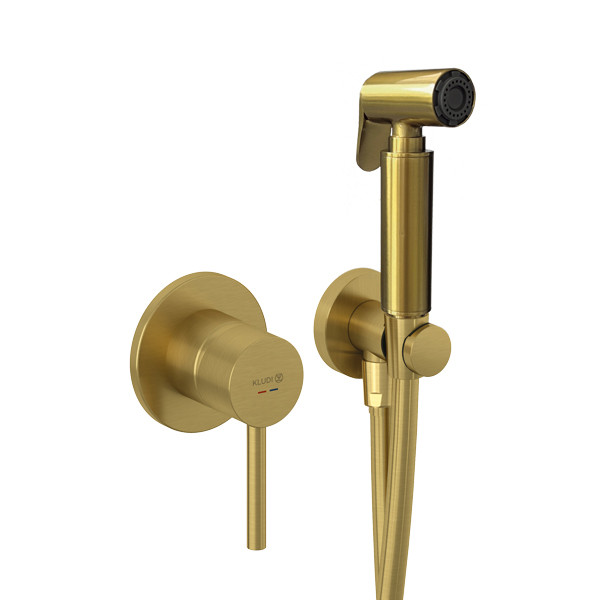 Гигиенический душ Kludi Bozz со смесителем, с внутренней частью, брашированное золото 38998N076