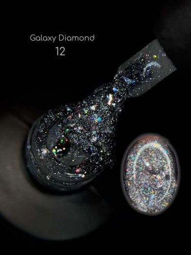 GDR12 "GALAXY DIAMOND" гель лак с блестками разной формы и размера и светоотражающим шиммером