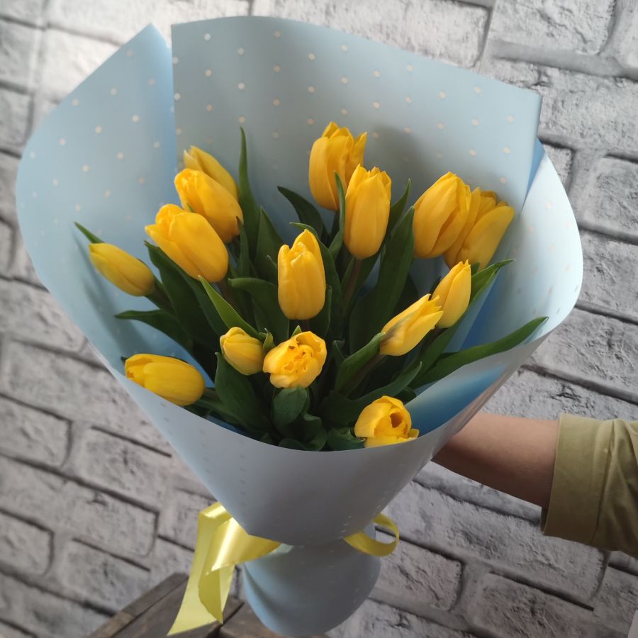 Тюльпаны 15 шт (желтый)